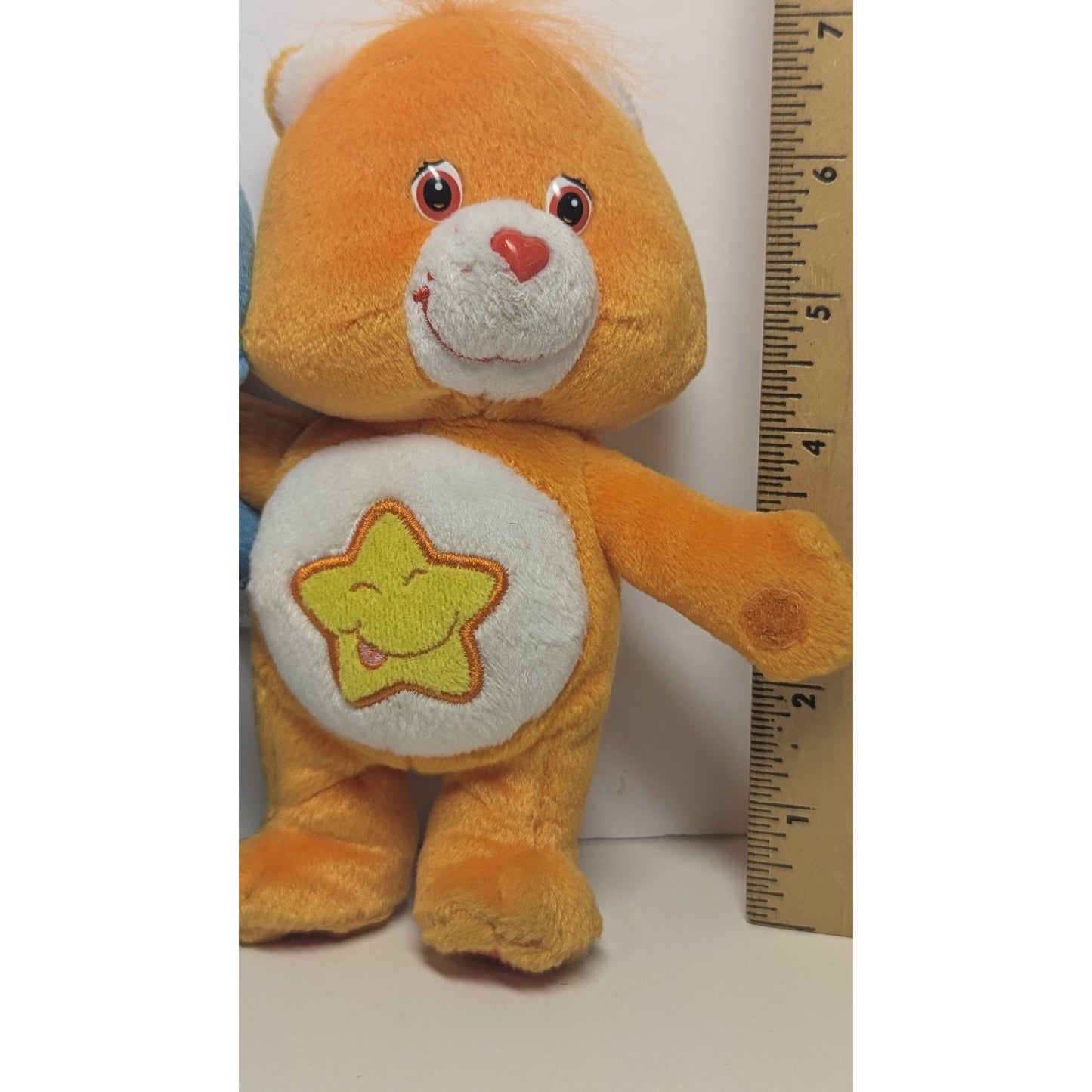 CARE BEARS PLUSH Cuddle Pair Champ Bear & Laugh A Lot Orange Blue 2003 8"