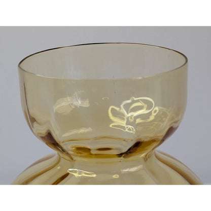 Vintage HOLMEGAARD Hyacinth Bulb Vase Light Amber Glass MCM 5.5" Optic