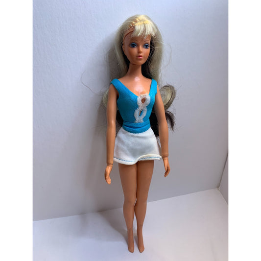 Ideal Tuesday Taylor Barbie Doll Vtg 1975 SWIVEL SCALP Brunette Blonde Org Dress