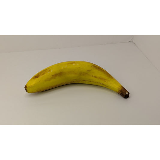 Vintage Hand Painted Italian Alabaster Stone Fruit Yellow Banana 5.5" 8.3oz