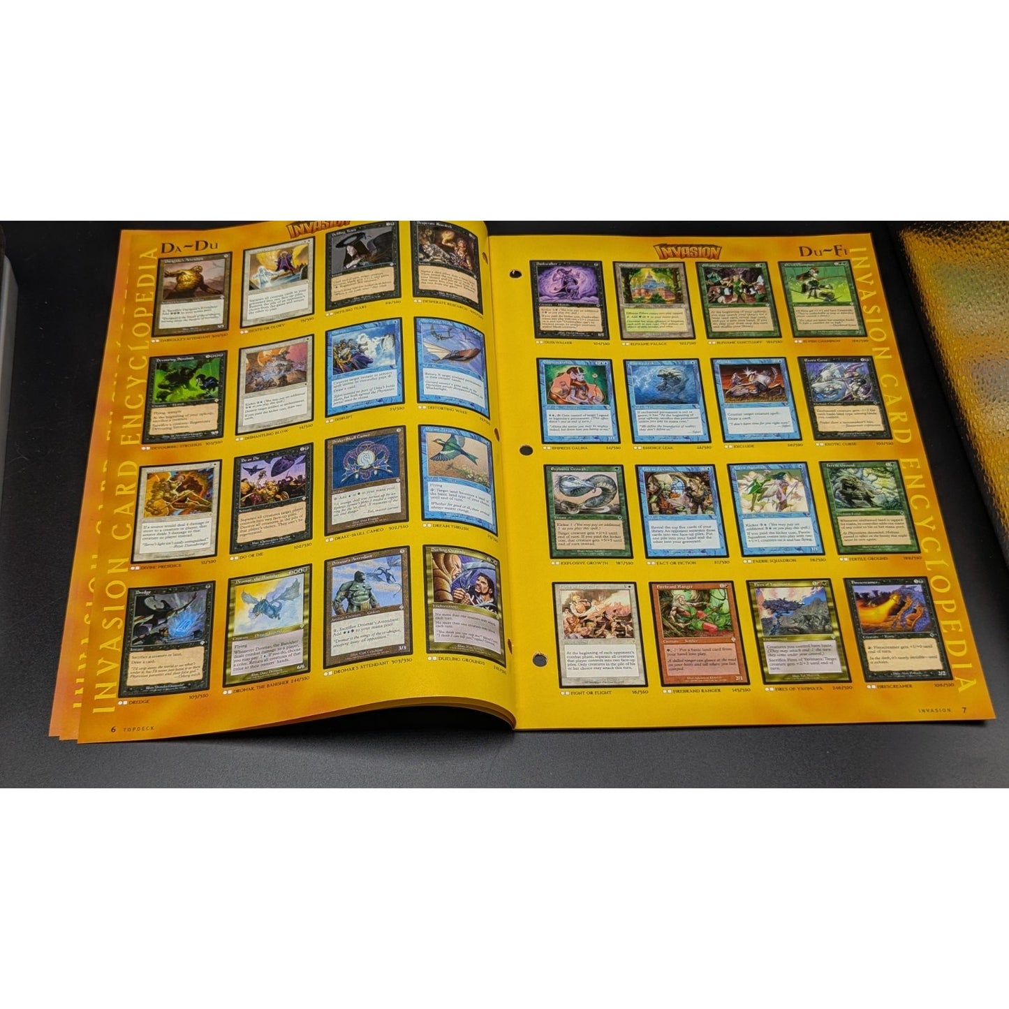 Vintage 2000 Top Deck Presents Magic the Gathering Invasion Card Encyclopedia Insert