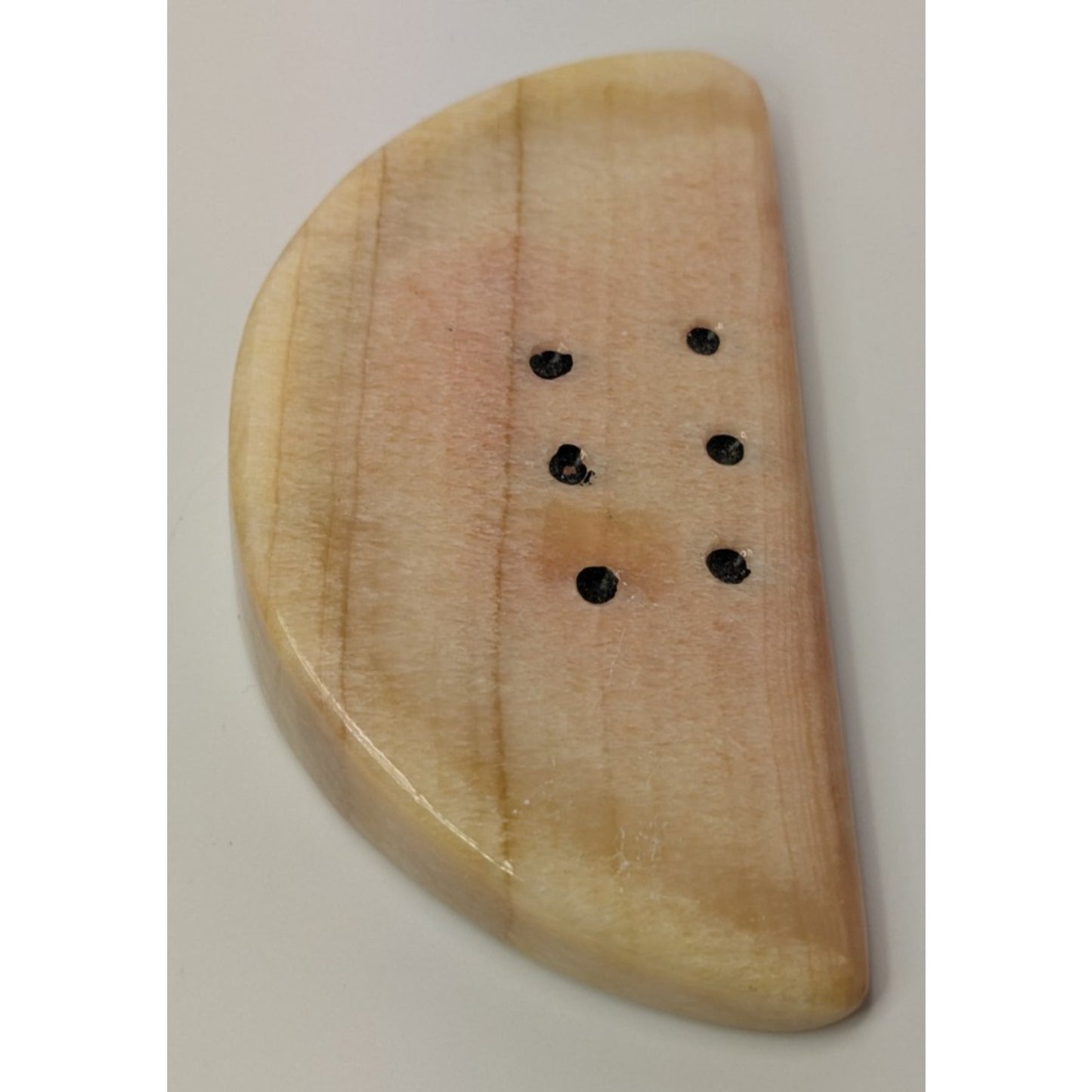 Vintage Italian Alabaster or Marble Hand Carved Stone Fruit Watermelon Slice 5"