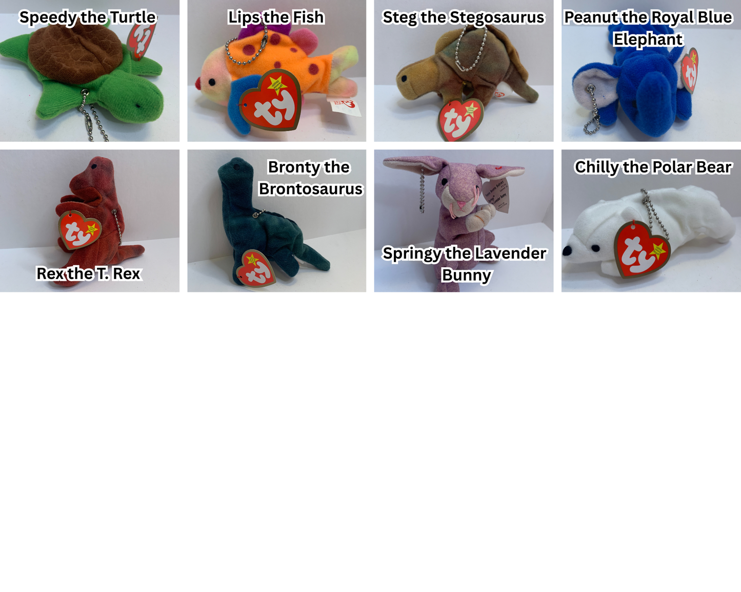 Upcycled 90s Vintage Teenie Beanie Baby Plush Toy Bag Charms Key Chains Purse Decor Accessory