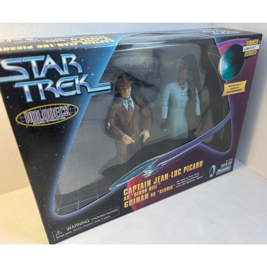 1998 Playmates Star Trek Captain Picard Dixon Hill Guinan Gloria Figure Set Open