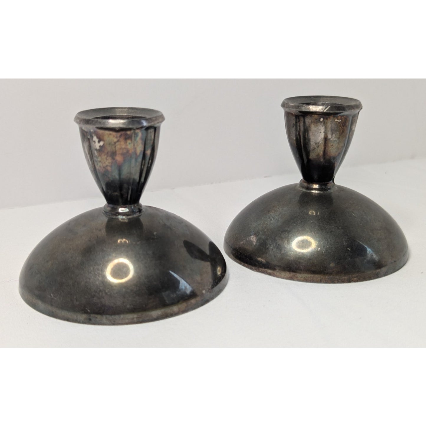 Pair of Vintage MCM Oneida Silversmith Candle Holders