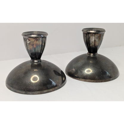 Pair of Vintage MCM Oneida Silversmith Candle Holders