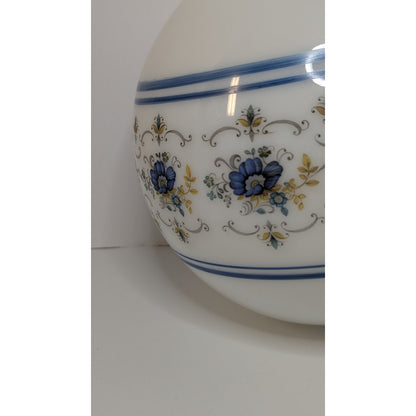 Vintage 8" Quoizel Abigail Adams Blue & White Glass Globe Shade w/ 4" Fitter