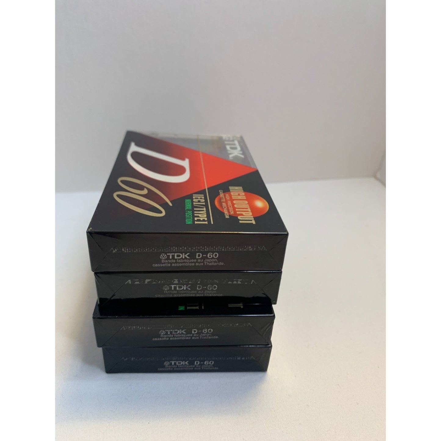Lot of 4 TDK D60 High Output Audio Cassette Tapes Blank IECI/TYPE I NEW Sealed