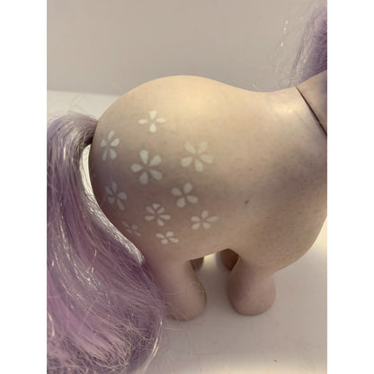 Vintage 1982 My Little Pony G1 Blossom Purple White Flowers Hong Kong Flat Foot