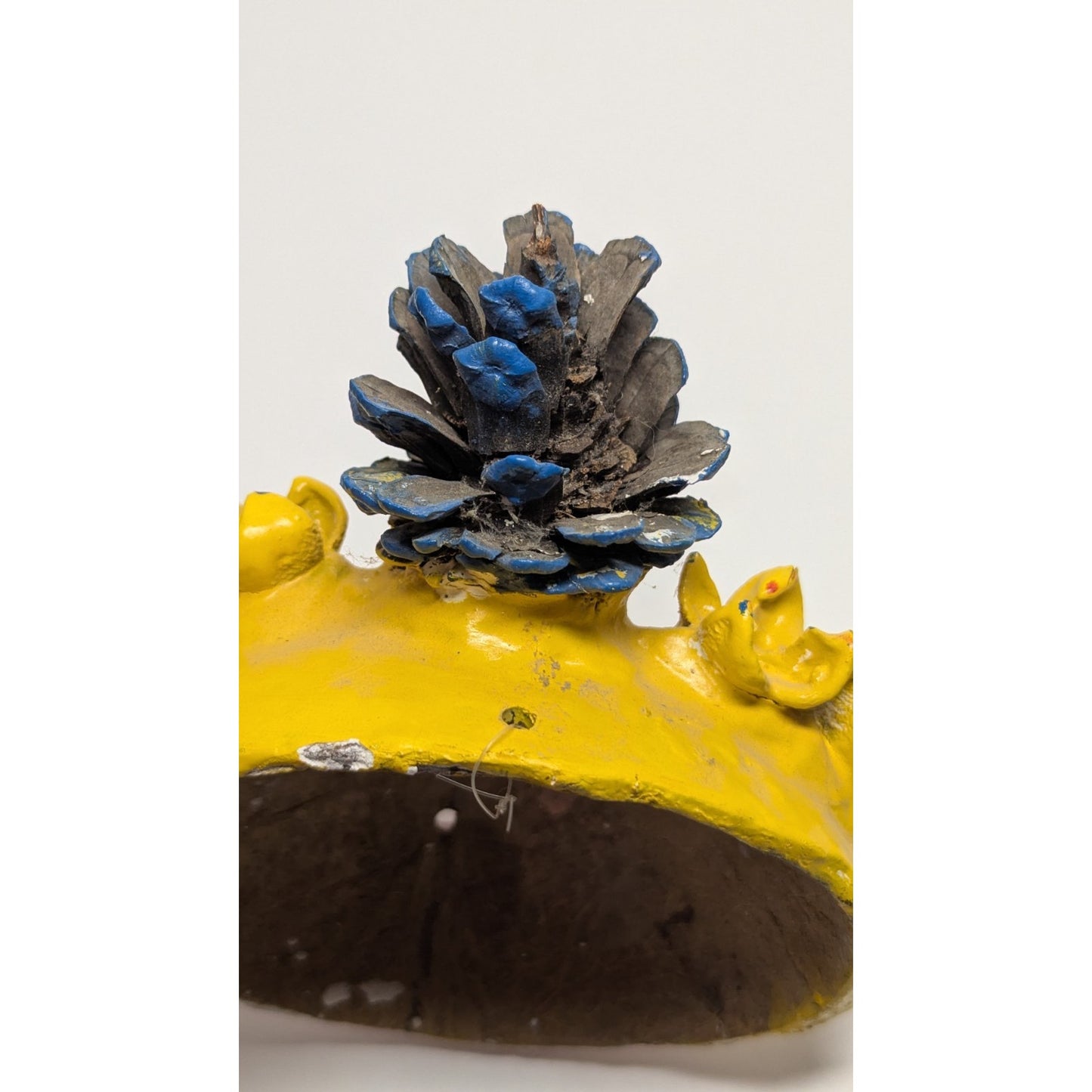 6" Vintage Mexico Oaxacan Hand Painted Handmade Leaf Face Folk Art Mask