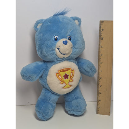 Care Bears 2003 Champ Bear Blue Championship Trophy Plush 13" Stuffed Animal Toy