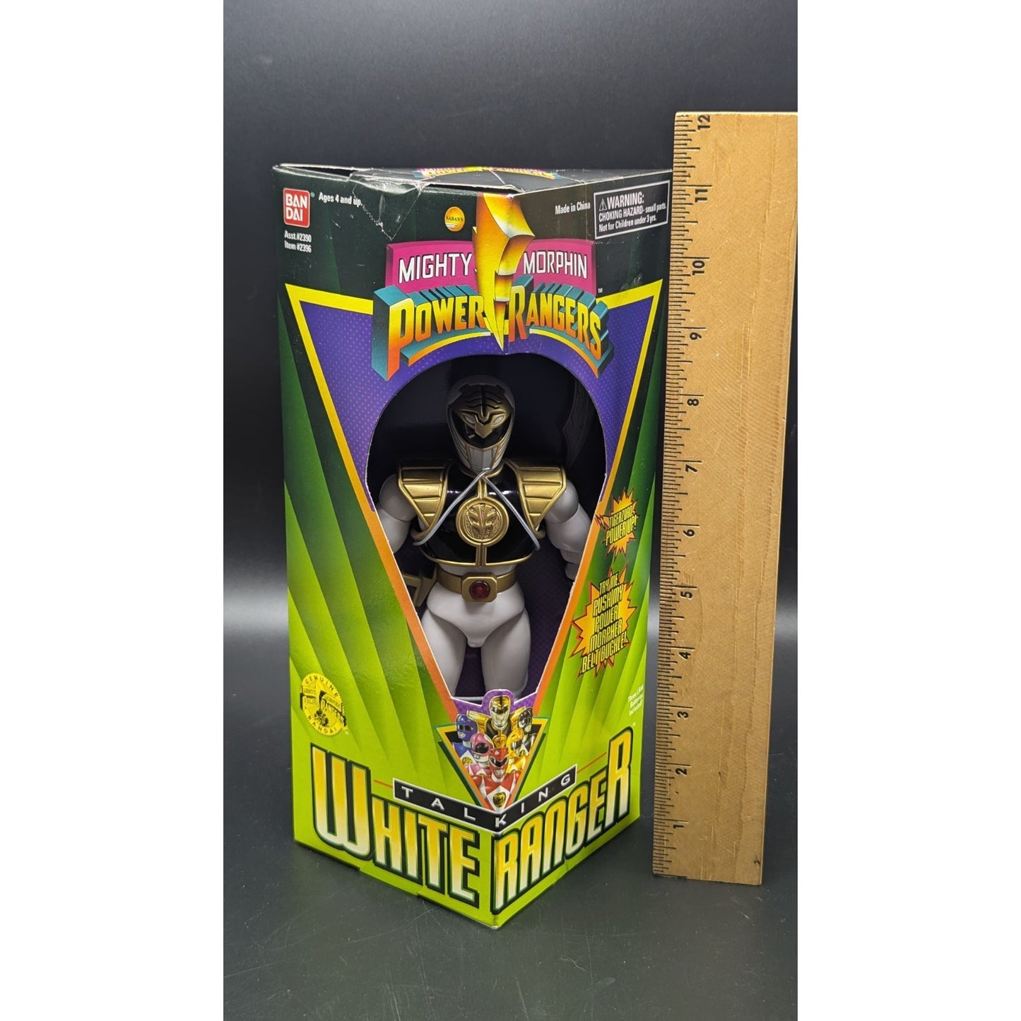 1995 Vintage Power Rangers Talking White Ranger Action Figure In Box New Unopened
