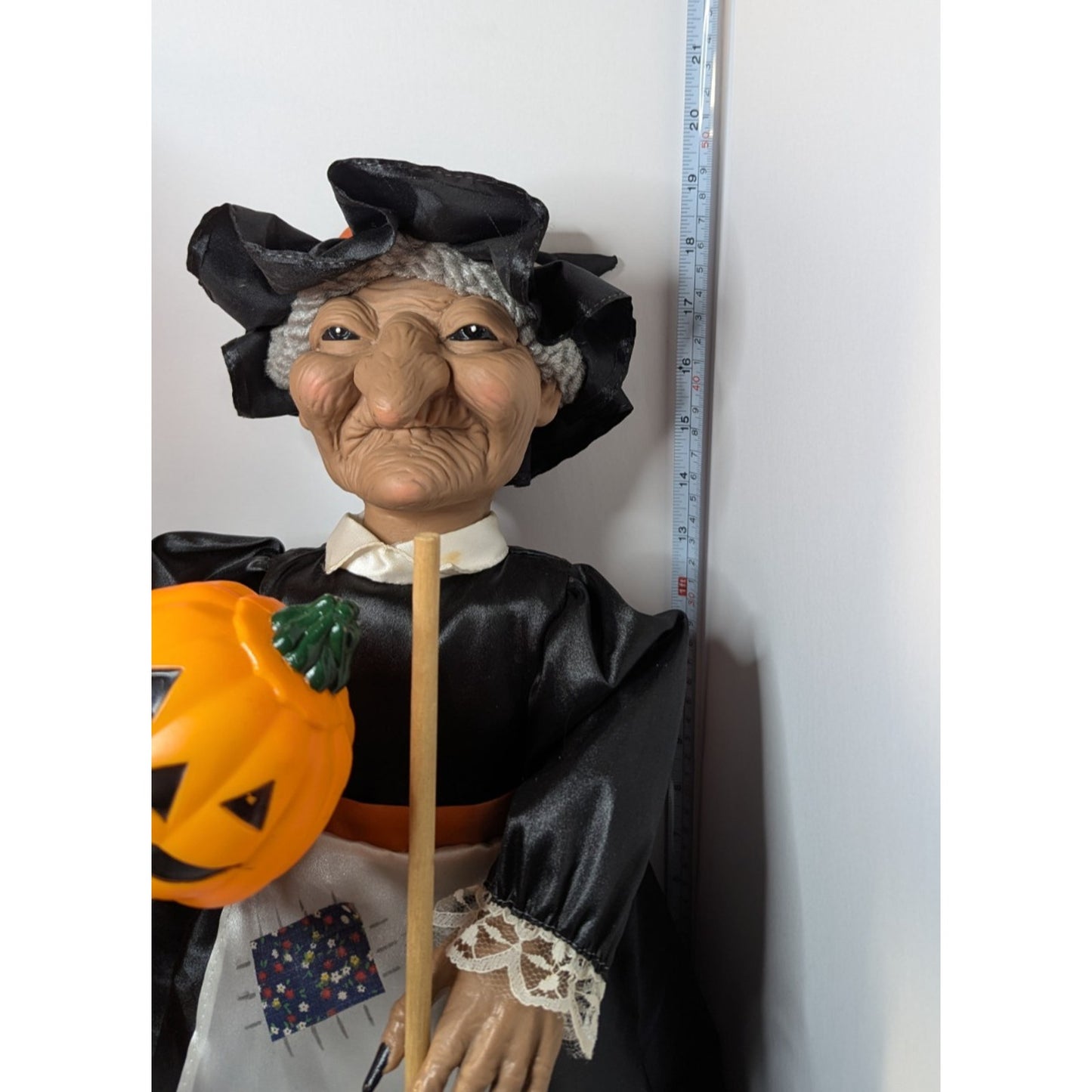 Vintage 1992 Telco Motion-ettes of Halloween Animated 24 in Witch w/Broom