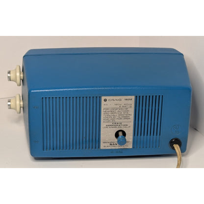 Rare Vintage CRAIG 1602 AM Clock Radio Teal Blue MCM Sanyo Japan Atomic