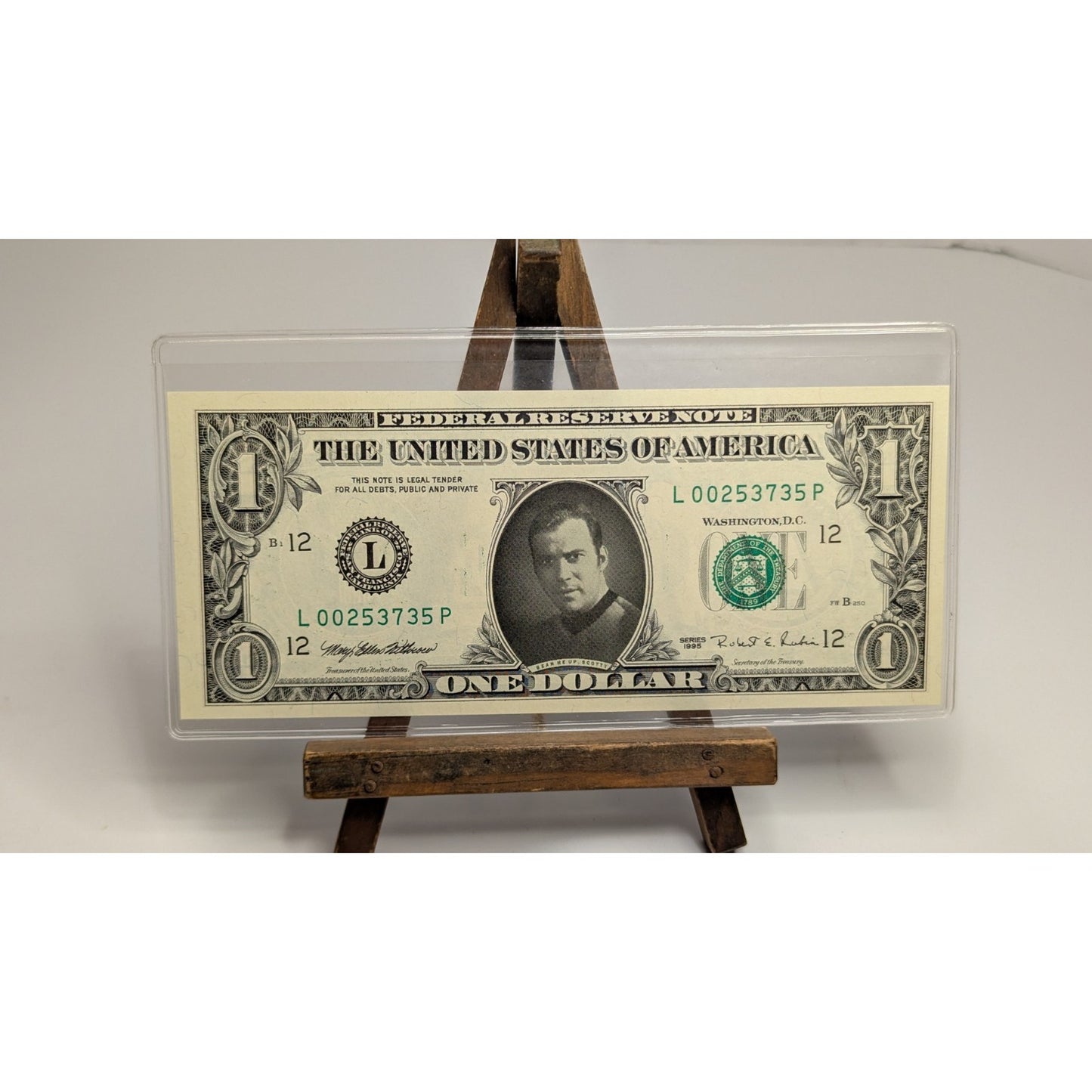Rare Star Trek Captin Kirk Collectible Funny Money 1 Dollar Bill Hard to Find