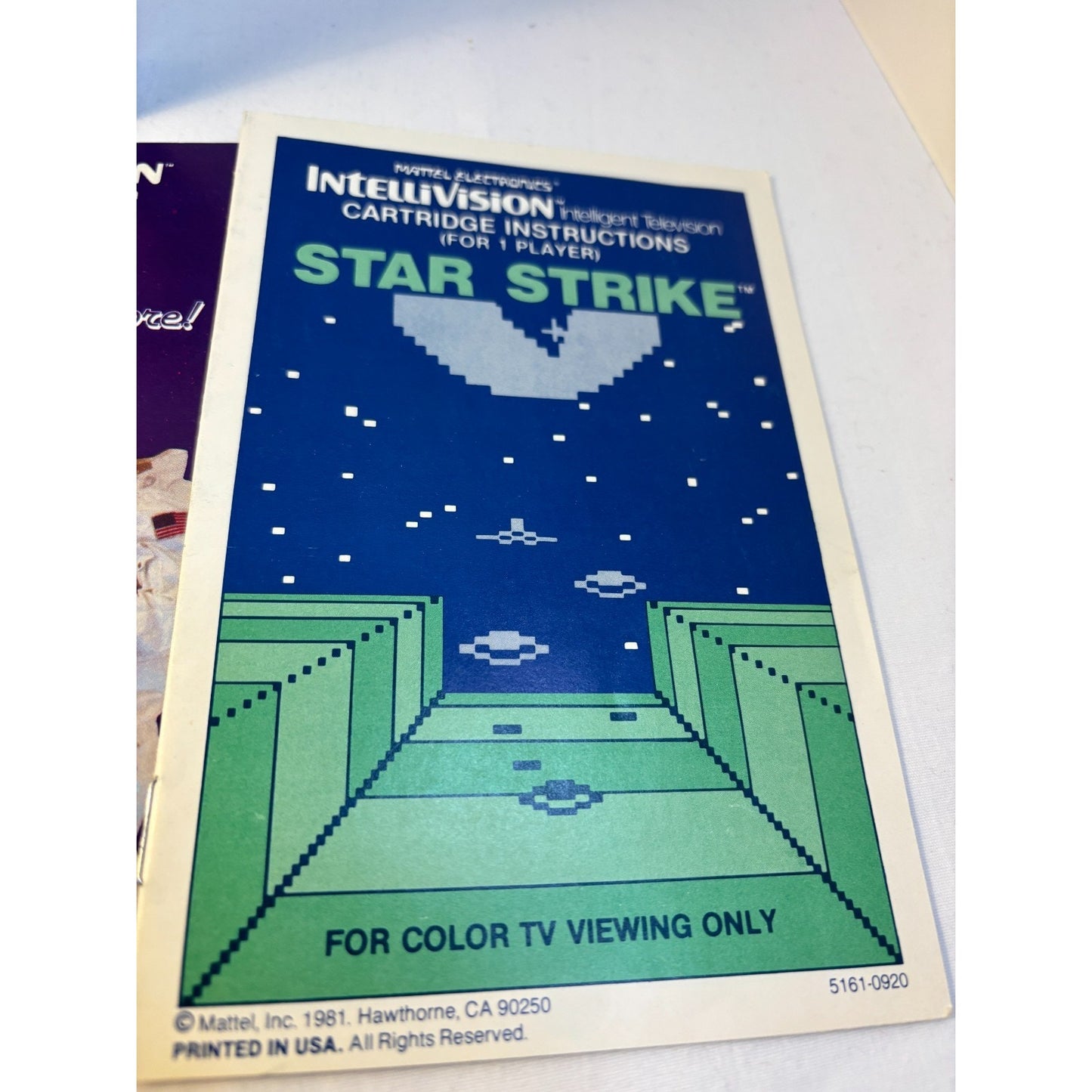 Star Strike Intellivision Video Game Mattel 1981 Complete CIB Box Tested Works