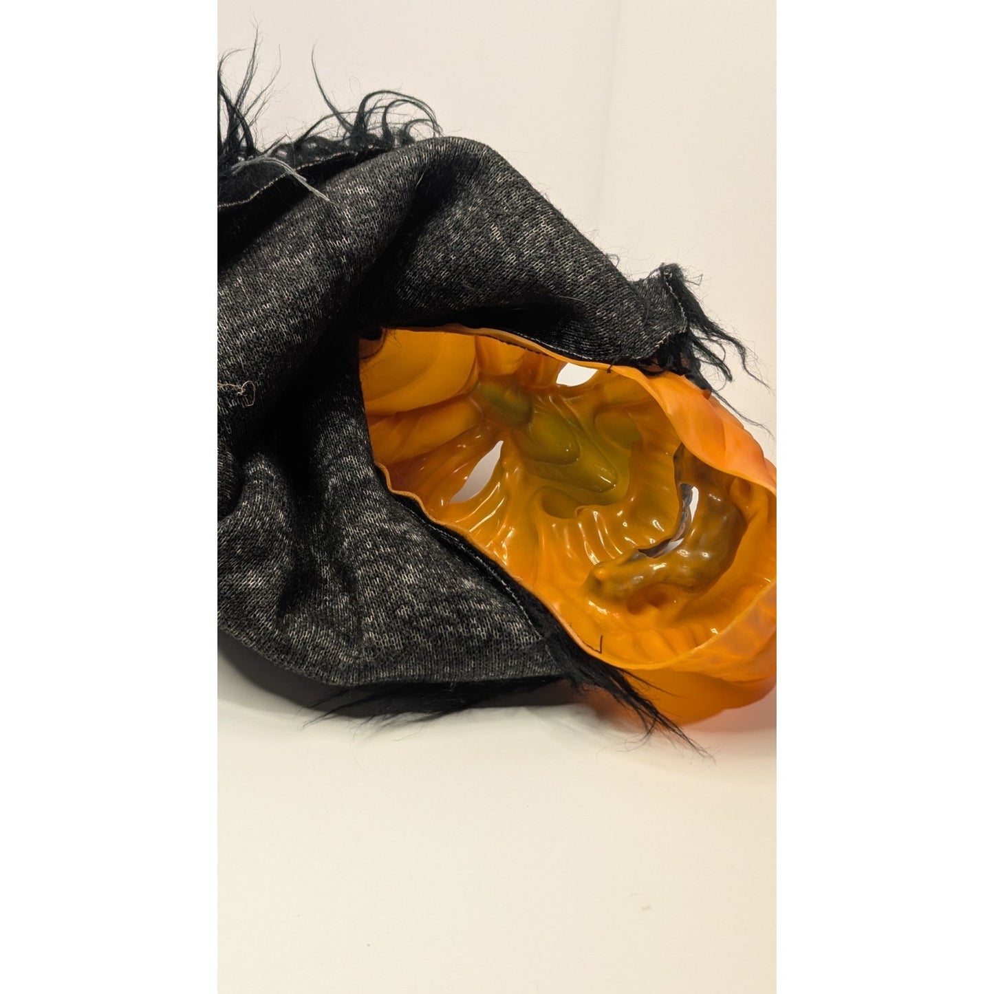 Vtg 70s 80s Scary Rubber Mask Goblin With Green Nose Halloween Spooky