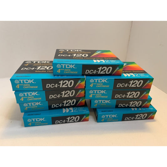 Lot of 9 TDK DC4-120 DATA CARTRIDGE Blank Tapes 4MM DDS2 120 M 394 ft NEW SEALED