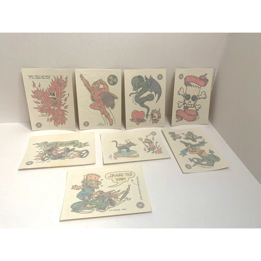 Lot of 8 The Simpsons 1993 Skybox Trading Cards Individual Temporary Tattoos