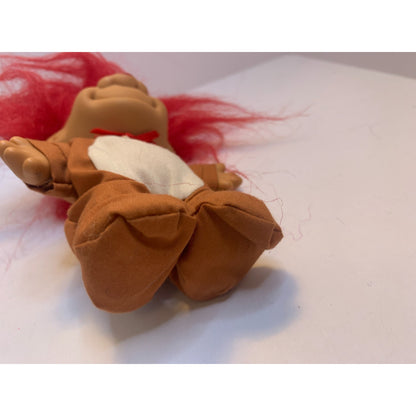 Vintage 90's Russ Troll Doll Rudolph Outfit Reindeer Christmas 4.75" Red Hair