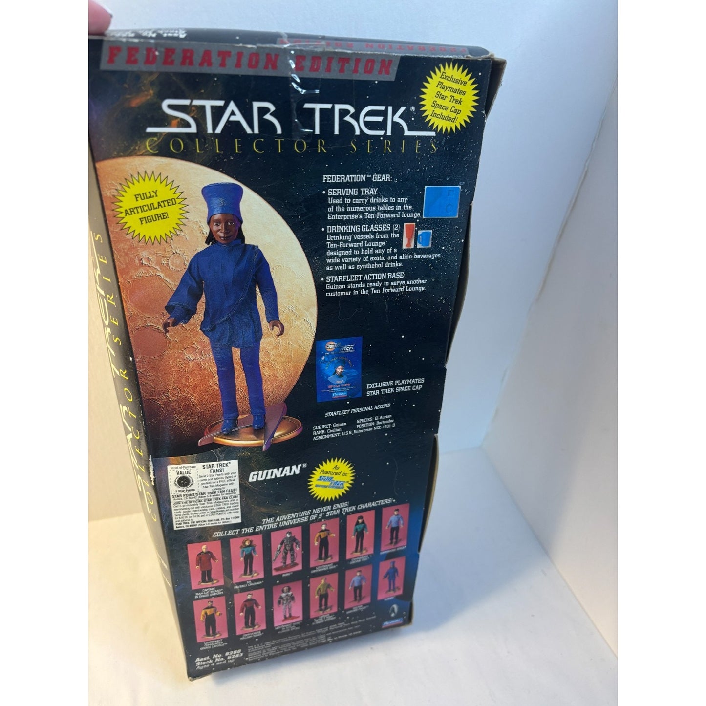 Vtg STAR TREK GUINAN Federation Collector Series Playmates 9" 1995 Whoopi Figure