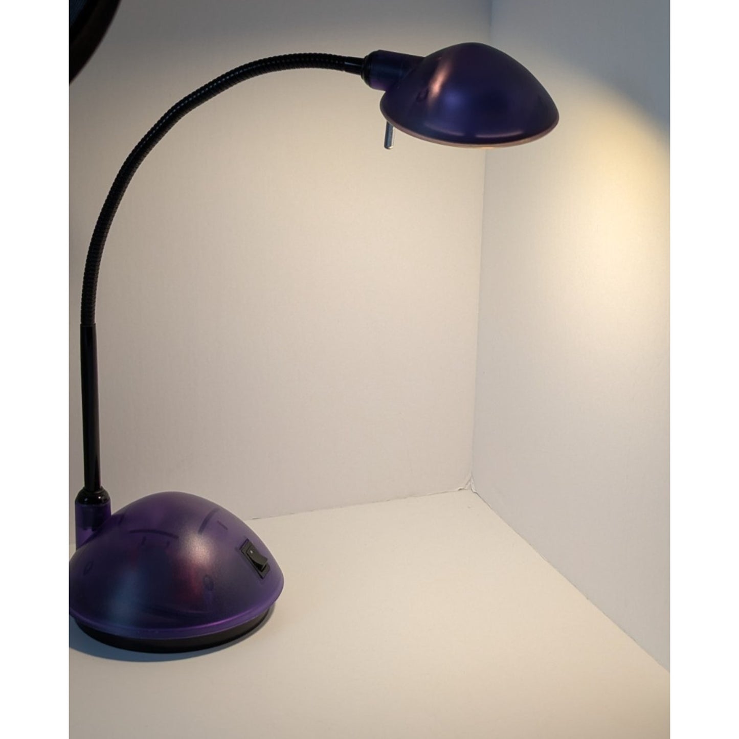 2000's y2K Purple/Black Clear Adjustable Bendable Gooseneck Round Desk Lamp