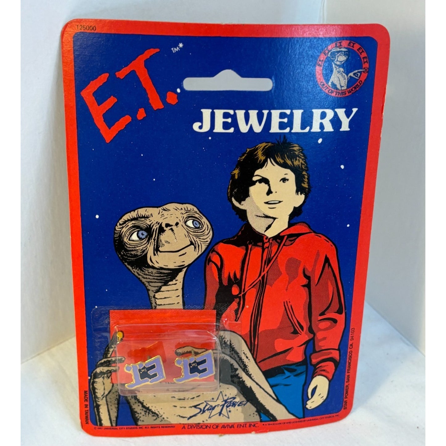VINTAGE 1982 E.T. The Extra Terrestrial Pierced Earrings NOS Universal Studios