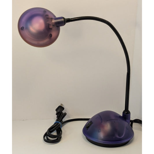 2000's y2K Purple/Black Clear Adjustable Bendable Gooseneck Round Desk Lamp