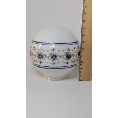 Vintage 8" Quoizel Abigail Adams Blue & White Glass Globe Shade w/ 4" Fitter