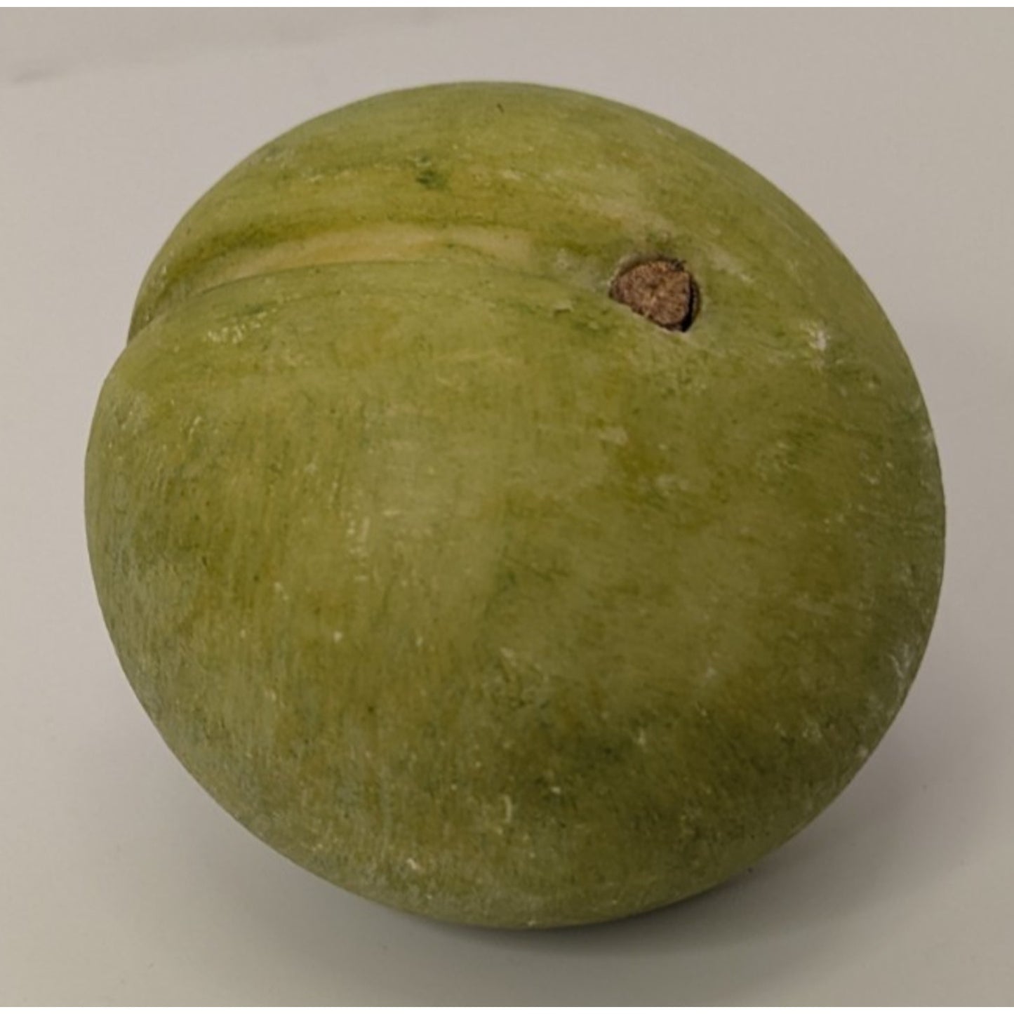 Vintage Green Hand Painted Italian Alabaster Stone Fruit Greengage Plum 9oz