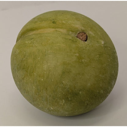Vintage Green Hand Painted Italian Alabaster Stone Fruit Greengage Plum 9oz