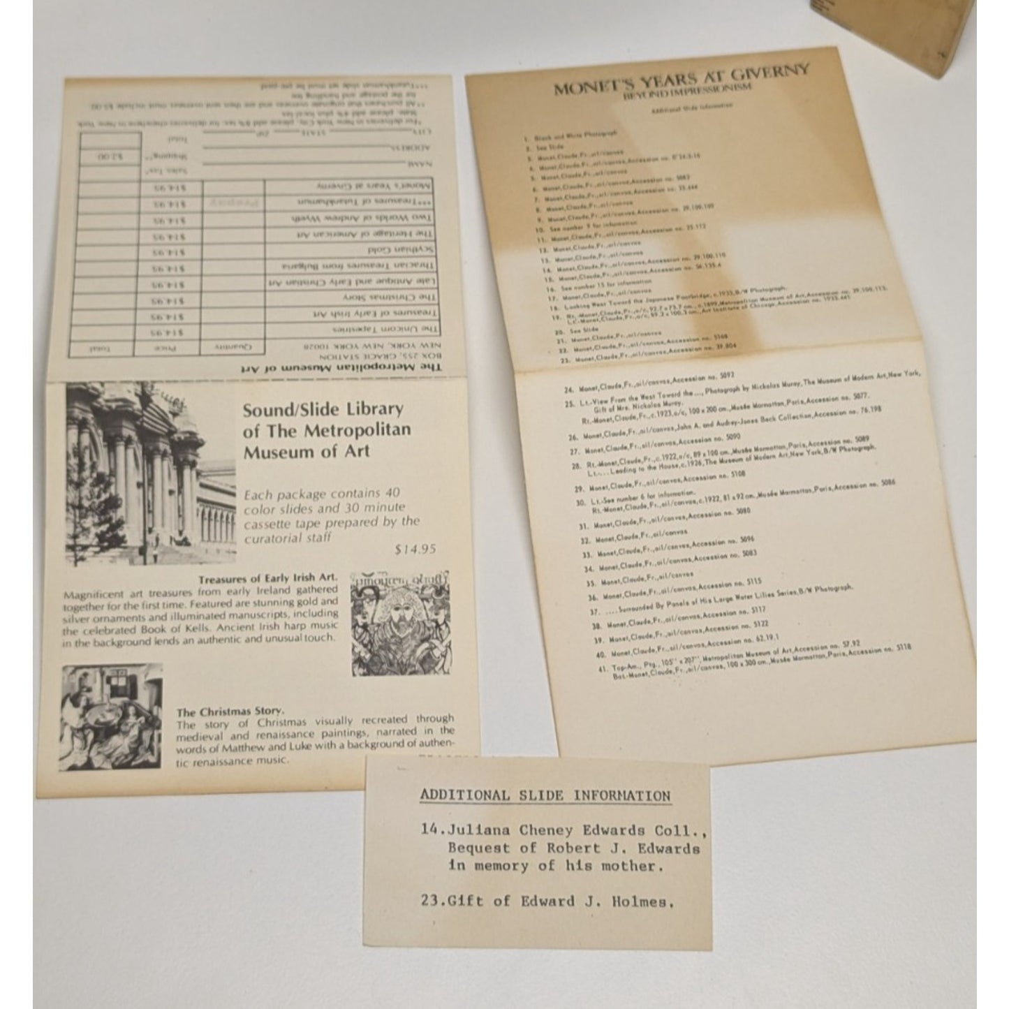 Beyond Impressionism Cassette and Slides Course Metropolitan Museum of Art Monet