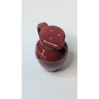 Le Creuset Burgundy Salt & Pepper Shakers 3.5" Jug with Handles