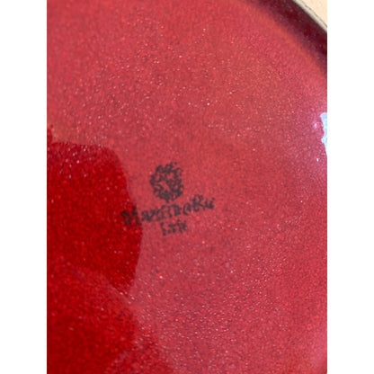 Mamma Ro Pottery Italy Red Set of 4 Canisters Wood Lids in Box New Old Stock