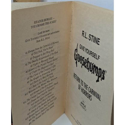R.L. Stine Give Yourself Goosebumps 22 Return to the Carnival of Horrors 1st ed.