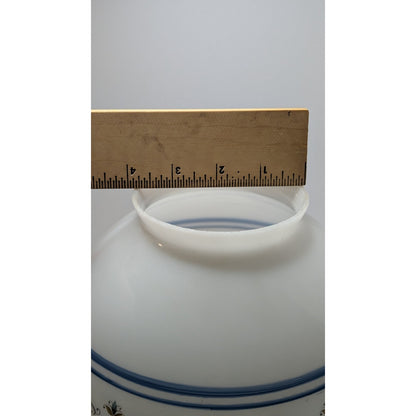 Vintage 8" Quoizel Abigail Adams Blue & White Glass Globe Shade w/ 4" Fitter