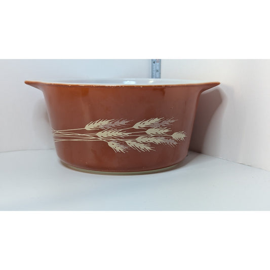 Vintage Autumn Harvest Pyrex Casserole 1 Quart No. 473-B Rust color