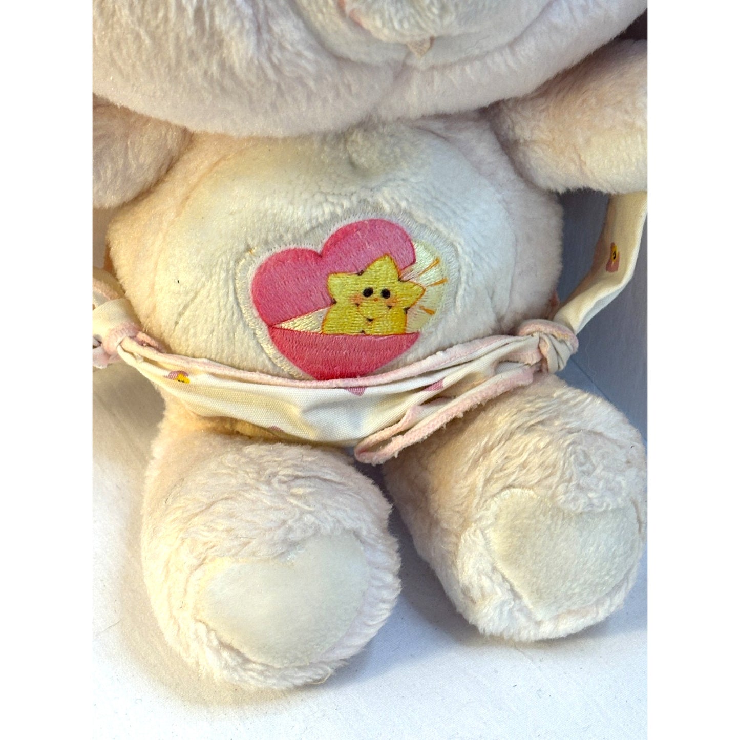 Vintage 1983 Care Bear Baby Hugs Bear Plush with Diaper Kenner Pastel Pink