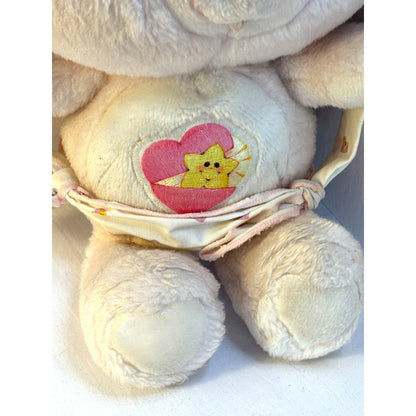 Vintage 1983 Care Bear Baby Hugs Bear Plush with Diaper Kenner Pastel Pink