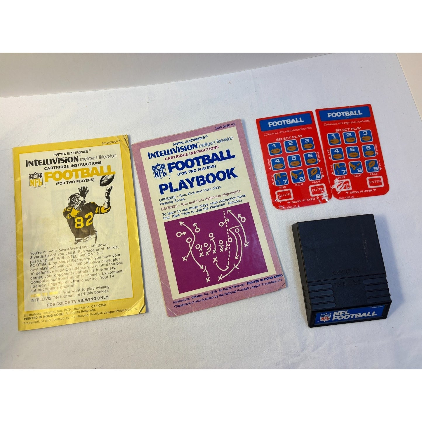 NFL Football Intellivision Video Game Cartridge Manual Playbook Overlays Tested