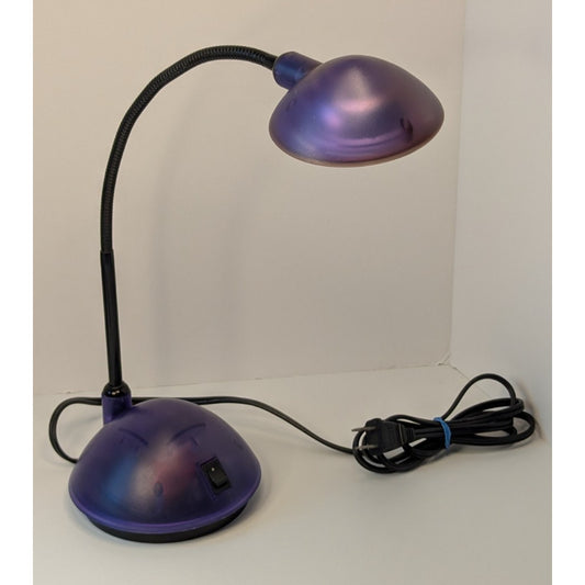 2000's y2K Purple/Black Clear Adjustable Bendable Gooseneck Round Desk Lamp