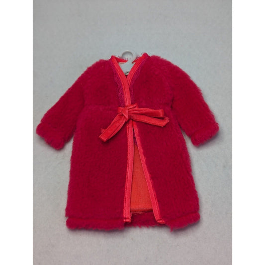 1969 Vintage Barbie #1867 Dream-Ins Nightie and Fluffy Robe Set Red Pink Orange
