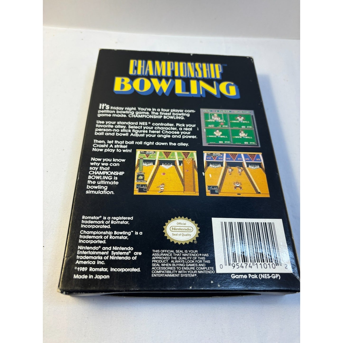 Nintendo NES Championship Bowling Video Game Complete in Box CIB Tested