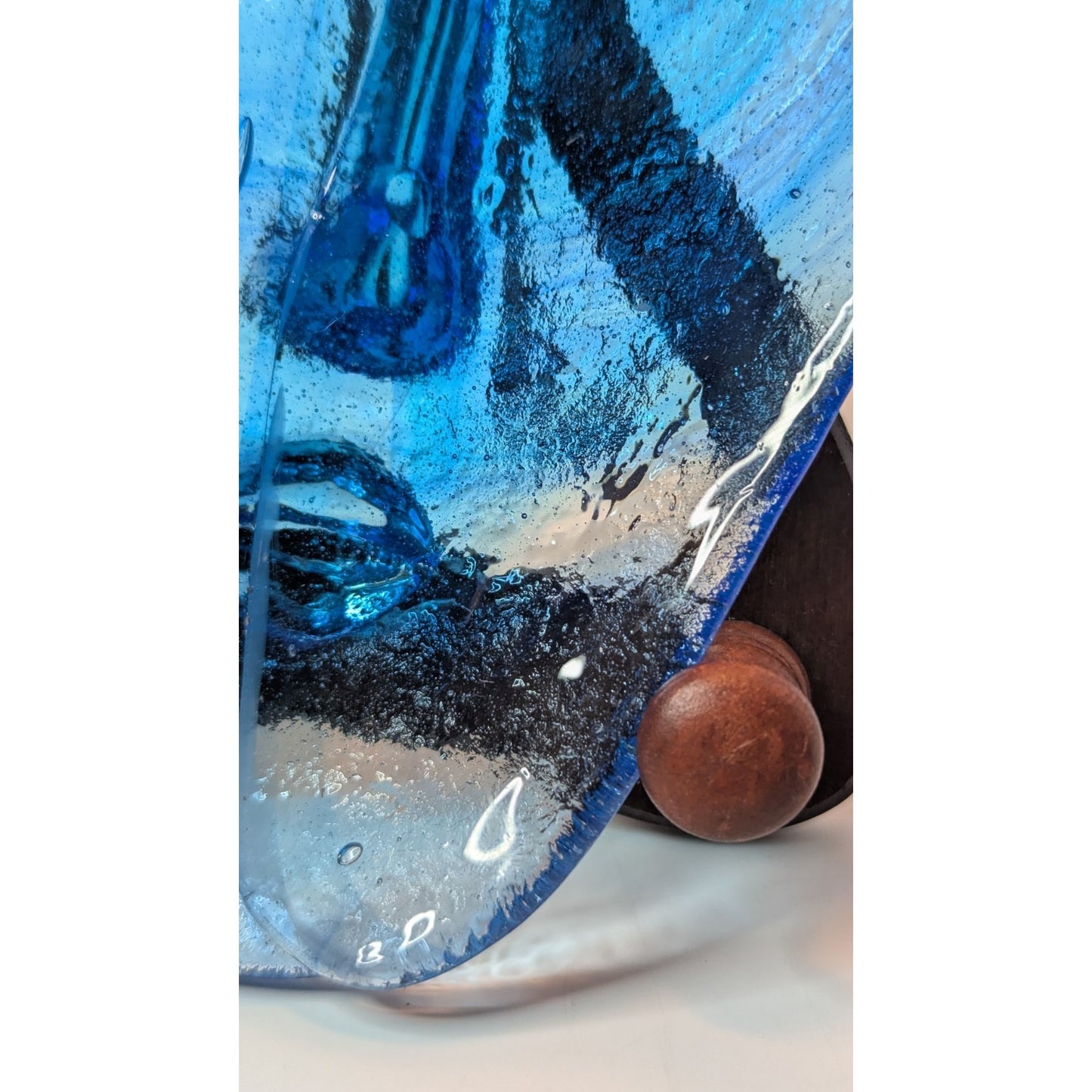 Vintage SKYDREAMER Blue Art Glass Face Mask Jaramillo Brothers Hand Made