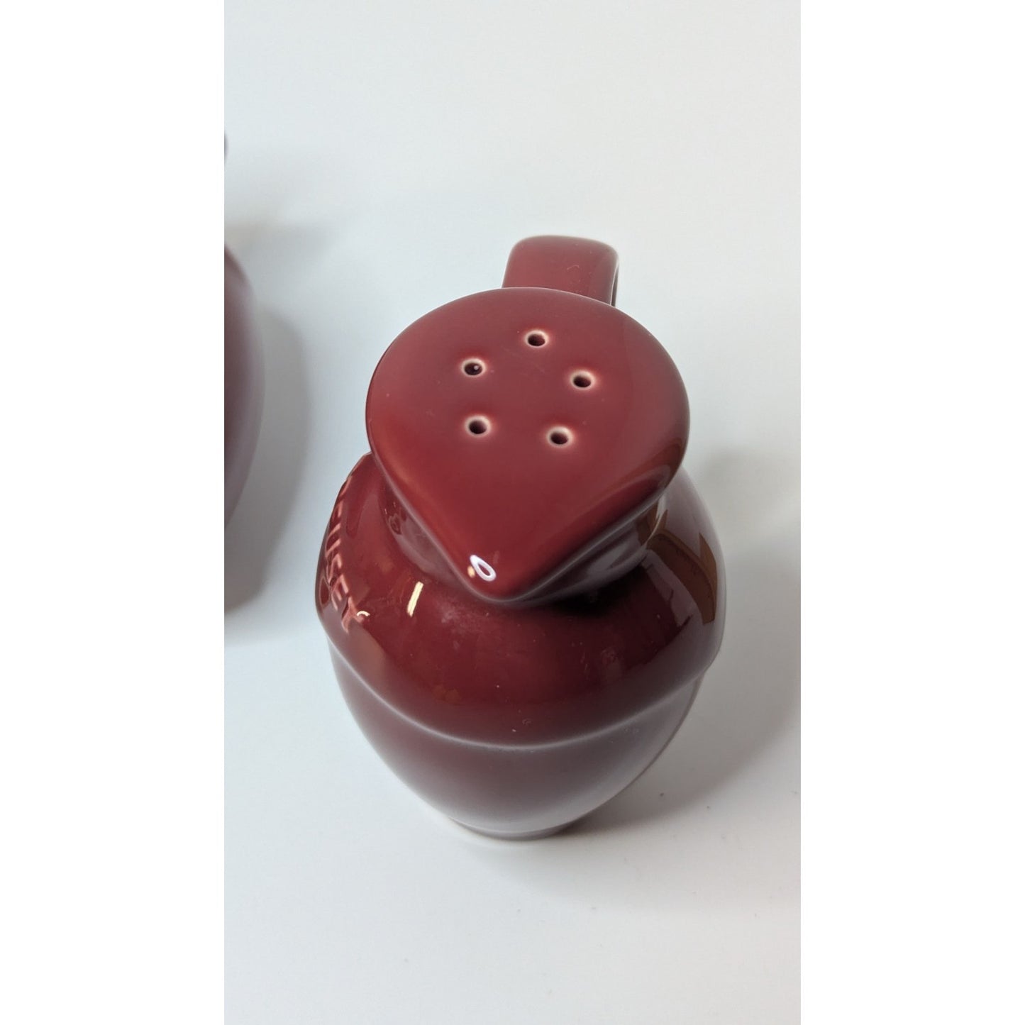 Le Creuset Burgundy Salt & Pepper Shakers 3.5" Jug with Handles