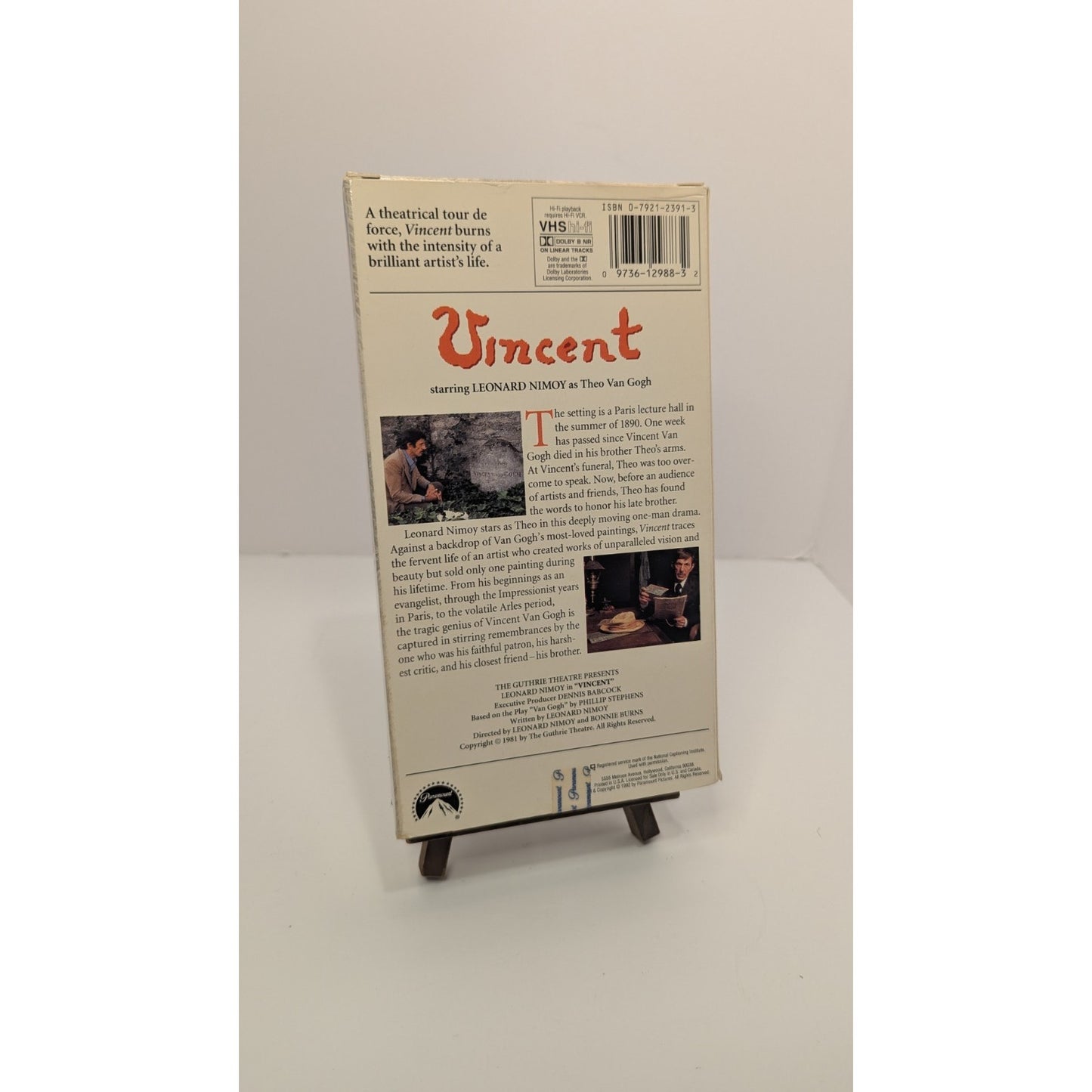 Autographed Leonard Nimoy VINCENT VHS Rare & OOP 1981 One-Man Performance Biopic