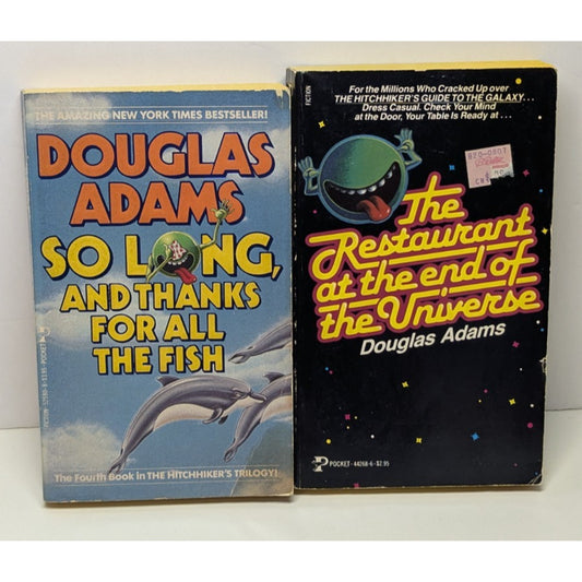 Vintage 1985 So Long/Restaurant at the end Hitchhikers Guide Adams 1st Pocket Books