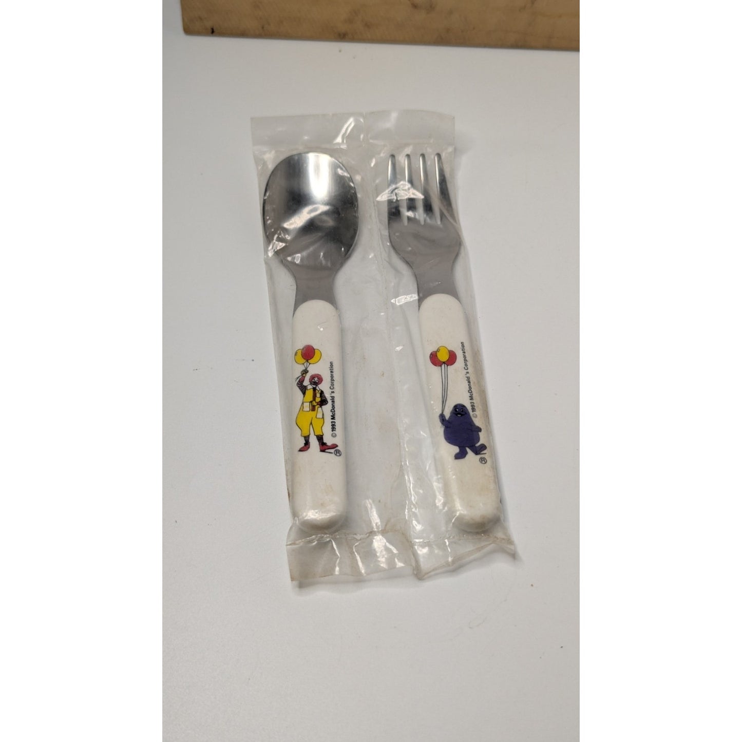 Vintage Sealed 1993 McDonald's 5" Children's Spoon & Fork Set Ronald & Grimace