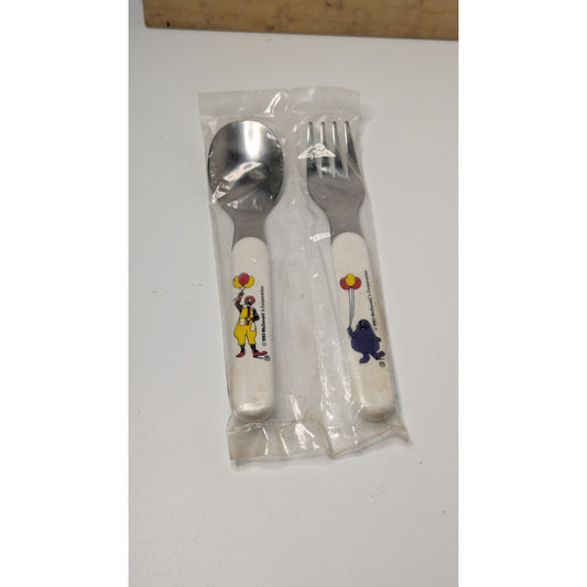 Vintage Sealed 1993 McDonald's 5" Children's Spoon & Fork Set Ronald & Grimace