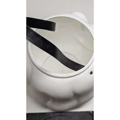 Vtg 7" Halloween Blow Mold Candy Bucket Trick & Treat Casper Ghost Yellow Eyes